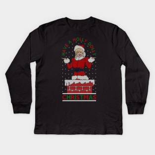 A Holly Dolly Christmas Kids Long Sleeve T-Shirt